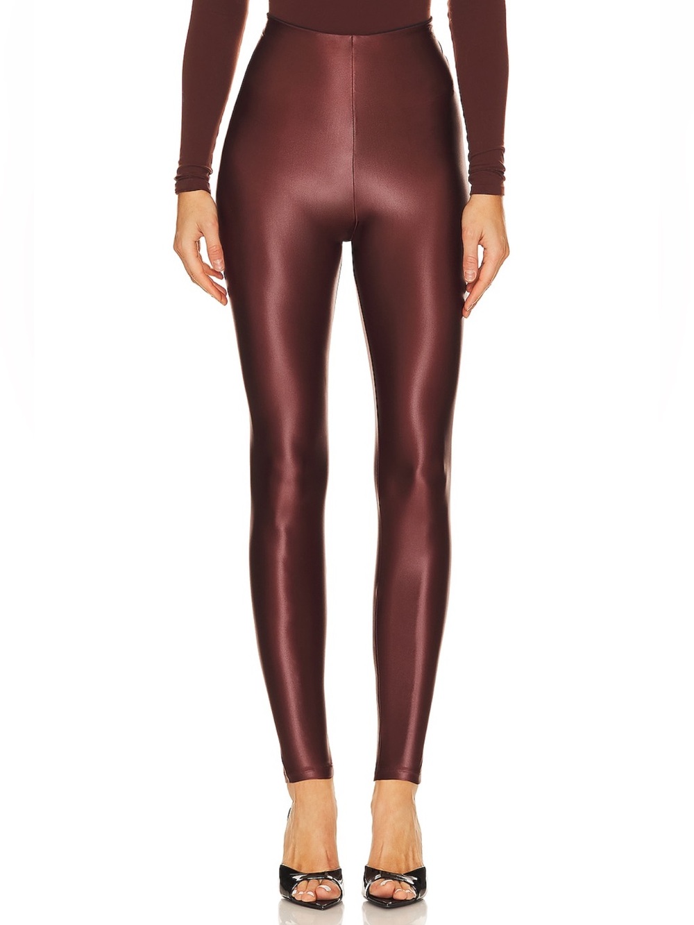 Commando High-Waist Faux Leather Leggings in Copper